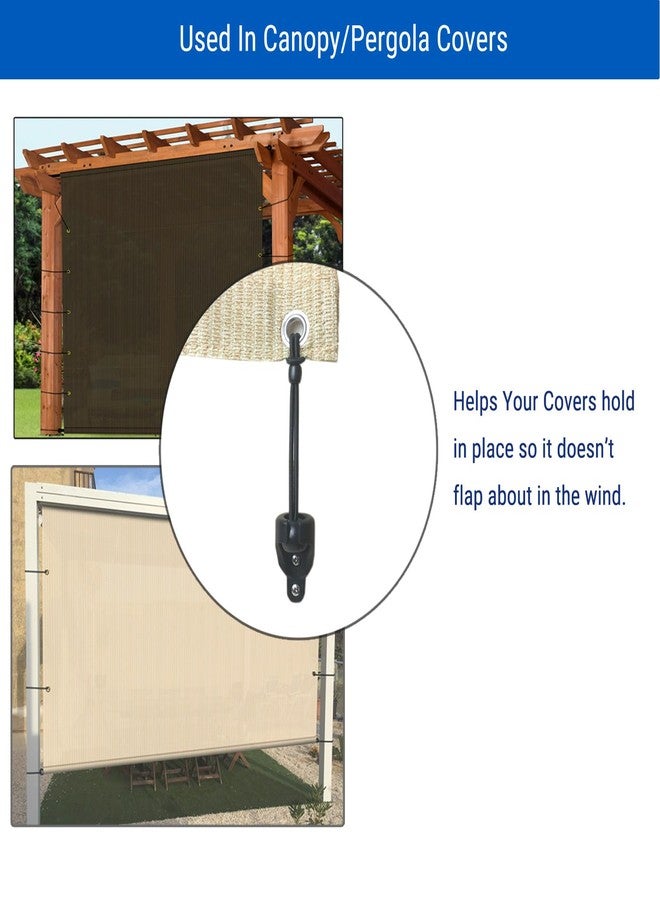 IVYSUN Replacement Shade Parts Ultra Long Bungee Tie Down Kit for Coolaroo Exterior Roller Sun Shade/Blinds,Outdoor/Indoor Roller Up Blinds and Canopy/Pergola Covers (Black,8inch) - Image 3